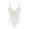 Ropa moldeadora europea y americana de una pieza para comercio exterior transfronterizo, camisola corsé sexy de verano con escote en V y encaje para control de abdomen para mujer, transpirable