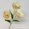 Flores Artificiales para Boda, Amapola de Tres Cabezas, de Mano, Decoración de Mesita de Noche, Decoración de Habitación de Boda, Fiesta, Boda al Aire Libre