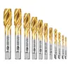 Broca de alta velocidad de acero HSS, macho de roscar de fresado completo, punta de roscar espiral con recubrimiento de titanio, para agujero pasante, taladro para cable de alimentación, m2-20mm
