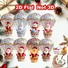 Enfeite de Natal Balão de Ar Quente de Madeira Plano 2D Papai Noel Boneco de Neve Desenhos Animados Decorações Árvore de Feriado Pendurado