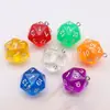 Dados de 20 Caras de Venta Caliente Transfronteriza Accesorios DIY Dados Multilado de Color Sólido Transparente Pendientes Llavero Colgante para Bolsa