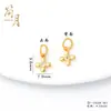 Joia com Pingente de Coração Cravejado de Diamantes Banhado a Ouro Antigo que Preserva a Cor Pingente de Moeda Dupla Lírio-do-Vale Cristal de Gelo para Mulheres