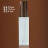 Botella cosmética de vidrio esmerilado Tapa simple de veta de madera Botella de loción esencia tipo prensa Tarro de crema Botella vacía para decantar cuidado de la piel