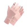 Luvas de Seda Gelada para Proteção Solar de Verão para Mulheres, Anti-UV, Tela Sensível ao Toque, Antiderrapantes, Respiráveis para Uso Externo, para Ciclismo, Dirigir, Veículos Elétricos