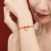 Pulsera de cordón rojo con candado regordete auspicioso de oro puro 999, cuerda trenzada, amuleto regordete auspicioso, regalo, artículo popular para promoción en transmisiones en vivo