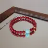 Pulseira de Cinábrio para Mulheres, Fique Rico Imediatamente, Pulseira Trançada do Ano do Zodíaco, Pulseira de Casal, Design Elástico, Nova Joia Estilo Chinês