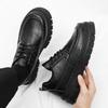 Otoño 2024 Nuevos Zapatos de Cuero Pequeños de Caña Baja y Suela Gruesa Zapatos Casuales Zapatos de Cuero para Negocios Zapatos de Hombre Zapatos de Trabajo Coreanos a la Moda