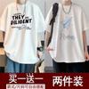 Camiseta de manga curta masculina 2025 verão nova chegada camiseta de meia manga roupas masculinas all-match estilo hong kong marca da moda camiseta masculina de meia manga