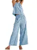 Traje Casual de Cuadros de Verano Nuevo 2026 para Mujer, Top sin Mangas + Pantalones, Venta al por Mayor Exclusiva Transfronteriza en Stock