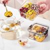 Pote Armazenador de Chá Aromatizado Preservador de Saúde, Pote Transparente Selado Quadrado com Quatro Compartimentos, Pote Armazenador Multi-Compartimentos, Pote Armazenador à Prova de Umidade, Caixa Crisper