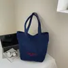 Bolsa de Lona de Grande Capacidade para Mulheres 2025 Nova Bolsa de Ombro Tote Estilo Coreano Ins Bolsa para Estudante Aula Trabalho