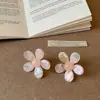 Brincos de Flor de Resina com Textura Degradê Estilo Floresta Super Fada para Mulheres, Doces e Estilosos, Adequados para o Trabalho e Versáteis