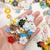 Colgante de aleación con forma de gota de aceite y flores mixtas, 20/30/50 unidades, hecho a mano, accesorios de joyería hechos a mano.