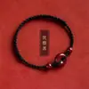 Pulsera Roja Trenzada del Año del Zodiaco con Hebilla de Seguridad de Cinabrio Estilo Pareja Diseño de Nicho Joyería Hecha a Mano Pulsera de Regalo para Novia