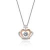 Fabricantes de suministro transfronterizo de Europa y Estados Unidos al por mayor Collar de plata esterlina inteligente Crown S925 colgante femenino corazón hueco que late