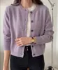 Cárdigan de Punto con Botones de Mariposa Estilo Coreano 2026 Primavera y Otoño Nuevo Cuello Redondo Jersey Sencillo Suave Chaqueta para Mujer