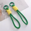 Chaveiro com Padrão de Liga de Poliéster Espesso e Nós, Argola de Chaveiro, Pingente de Chaveiro DIY Feito à Mão, Acessórios de Joalheria