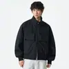 Chaqueta de moda de alta calle para primavera y otoño 2025 con cuello alto, corte holgado, diseño multibolsillos, resistente al viento, moderna