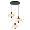 Lámpara de araña para restaurante estilo vintage con tres luces de color nogal, diseño creativo de gota de agua de iceberg, lámpara retro para mesa de comedor, mostrador de bar L669
