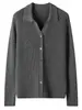 Suéter de Cashmere Feminino 100% Cashmere Puro Outono e Inverno Novo Gola Polo Cardigan Manga Longa Jaqueta Quente Top com Fechamento