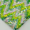 Tela de Bordado de Malla de Cristal Iridiscente, Tela de Bordado de Lentejuelas Multicolores de Moda Hecha a Mano para Bricolaje