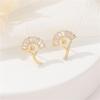 Pendientes Versátiles de Diseño con Microincrustaciones de Zircón Estilo Coreano Zhongxing Chapados en Cobre Dorado Accesorios para Pendientes Vacíos con Perla para DIY
