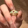 Anillo de Flor Estilo Étnico Retro para Mujer, Lujo Ligero, Anillo Abierto Versátil para Apilar, Anillo para Dedo Índice con Diseño de Nicho