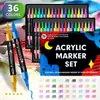 Marcadores Acrílicos de Doble Punta Amazon para Estudiantes, Marcadores de Pintura Coloridos Impermeables para Cerámica Graffiti DIY, En Stock
