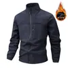 Jaqueta Soft Shell Masculina Nova Outono e Inverno Jaqueta Masculina Gola Alta de Lã Roupas Casuais Masculinas Outono e Inverno