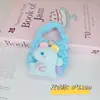 Nuevo Dinosaurio Colorido Lindo Dibujo Animado DIY Monedero Tejido a Mano Bolso de Mano Funda para Auriculares Bolsa Tejida a Mano