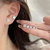 Pendientes de plata de ley 925 con circonita de cuatro garras, sencillos y modernos, versátiles, joyería de plata de lujo ligero, venta al por mayor