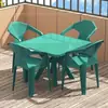 Mesa y Silla de Plástico para Patio Exterior Combinación Mesa para Puesto de Comida Mercado Nocturno Silla con Respaldo Barbacoa Impermeable Protector Solar Playa Exportación