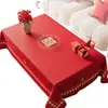 Mantel de Mesa para Boda Festival de Primavera, Mantel para Mesa de Café, Mantel Rojo para Sala de Estar, Mantel Festivo para Compromiso y Recién Casados, Suministros para Bodas