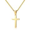 Popular Acero Inoxidable Transfronterizo Cadena Twist Cadena Hueso de Serpiente Cadena Cubana Doble Capa Colgante de Cruz Joyería Collar de Acero Titanio para Hombre