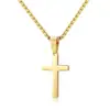 Collar Cuadrado de Cruz Amazon Tkot para Mujer, Chapado en Cobre con Oro de 14K, Collar de Eslabones Paperclip, En Stock en Yiwu