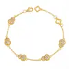 Pulsera de Calabaza Completa de Diamantes de Lujo Ligero, Forma de Trébol de Cuatro Hojas, Chapada en Oro, Sensación de Alta Gama, Pulsera Versátil Exquisita de Nicho que Realza el Tez, Estilo para Mujer