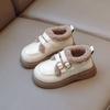 Zapatos de Algodón para Niños 2026 Nuevo Estilo Otoño e Invierno Botas de Nieve Antideslizantes para Niños Mayores, Botas de Cuero Forradas de Felpa para Niñas, Zapatos Peludos Cálidos para Niñas