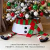Falda para árbol de Navidad, Decoraciones de Navidad, Cubierta para base de árbol de Navidad, Falda para árbol de terciopelo con elfo de lentejuelas tridimensional, Estampado tridimensional
