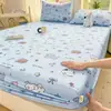 Lençol de Elástico de Algodão Puro Espesso Classe A, Lençol de Cama de Peça Única, Protetor de Colchão Antiderrapante para Dormir Diretamente no Colchão, Lavável à Máquina