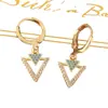 Pendientes de Moda para Mujer Europeos y Americanos Personalidad de Moda Geométricos Chapados en Cobre Oro Real Pendientes Completos de Diamante Pendientes Dulces de Temperamento