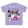 Camiseta Vintage Hip-Hop Chris Brown Chris Brown Estampada de Manga Curta Moletom Pesado com Capuz de Manga Longa