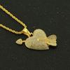 Collar con colgante de amor con incrustaciones de diamantes de hip hop europeo y americano, un golpe a través del corazón, protección del medio ambiente, galvanoplastia, colgante de flecha de Cupido, joyería