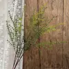Pico de bambu de galho alto céu estrelado dente-de-leão verde escuro verde claro estilo floresta celebração de casamento decoração marcador de corredor arranjo de flores teto alto material de folha