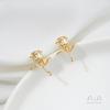 Pendientes de rosas colgantes con ramas y hojas de color oro de 14 quilates, hechos a mano, accesorios para pendientes, materiales de joyería para las orejas hechos a mano.