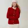 Suéter de Cachemira con Cuello Redondo y Dobladillo Enrollado Otoño/Invierno 2026, Cárdigan Raglán, Top de Lana Tejida con Diseño Versátil