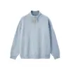 Suéter de Media Cremallera de Cuello Alto para Hombre Jie Zhan 26 Otoño/Invierno Nuevo Estilo Callejero Retro Ambiente Old Money Top Relajado y Perezoso