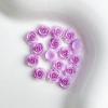 Atacado luminoso vivo quente roxo rosa rosa unha jóias simulação flor prego material pacote