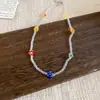 Collar de Flor con Cuentas de Cristal de Color Dopamina Nuevo Estilo Dulce Femenino Cadena para Clavícula Diseño de Nicho Cadena para el Cuello