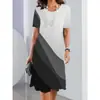 2026Y2 Aliexpress Verano Más Vendido Floral Estampado Digital 3D Moda Casual Talla Grande para Mujer Vestido de Cuello Redondo