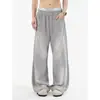 Calça Jogger Esportiva Casual de Perna Larga Estilo Americano para Homens, Nova Outono e Inverno Reta Cintura Alta Solta Caimento Espada Casual Longa